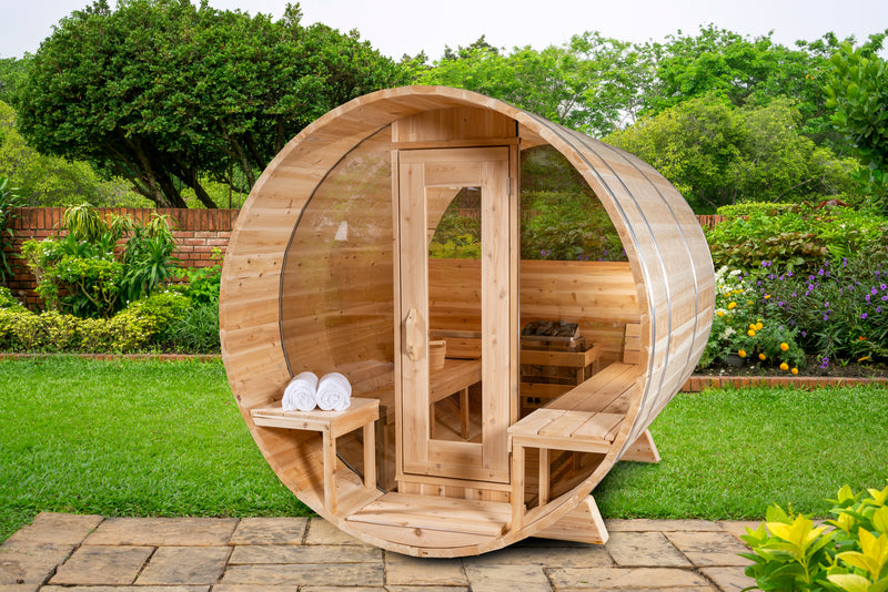 Dundalk LeisureCraft Clear Cedar Barrel Saunas