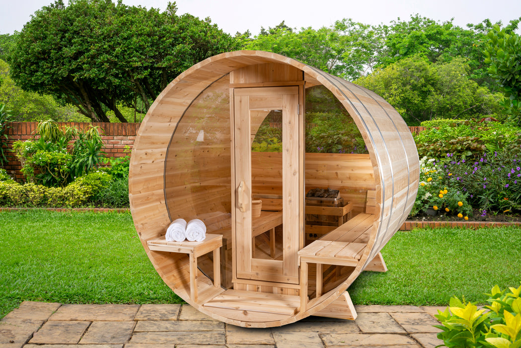 Dundalk LeisureCraft Clear Cedar Barrel Saunas
