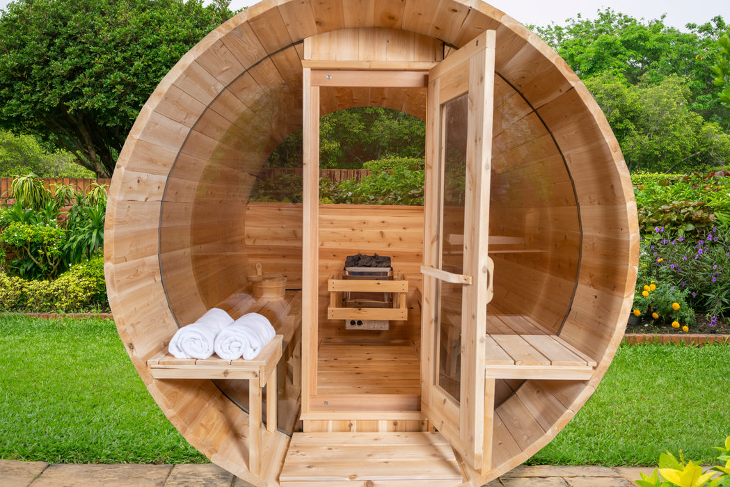 Dundalk LeisureCraft Clear Cedar Barrel Saunas